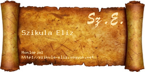 Szikula Eliz névjegykártya